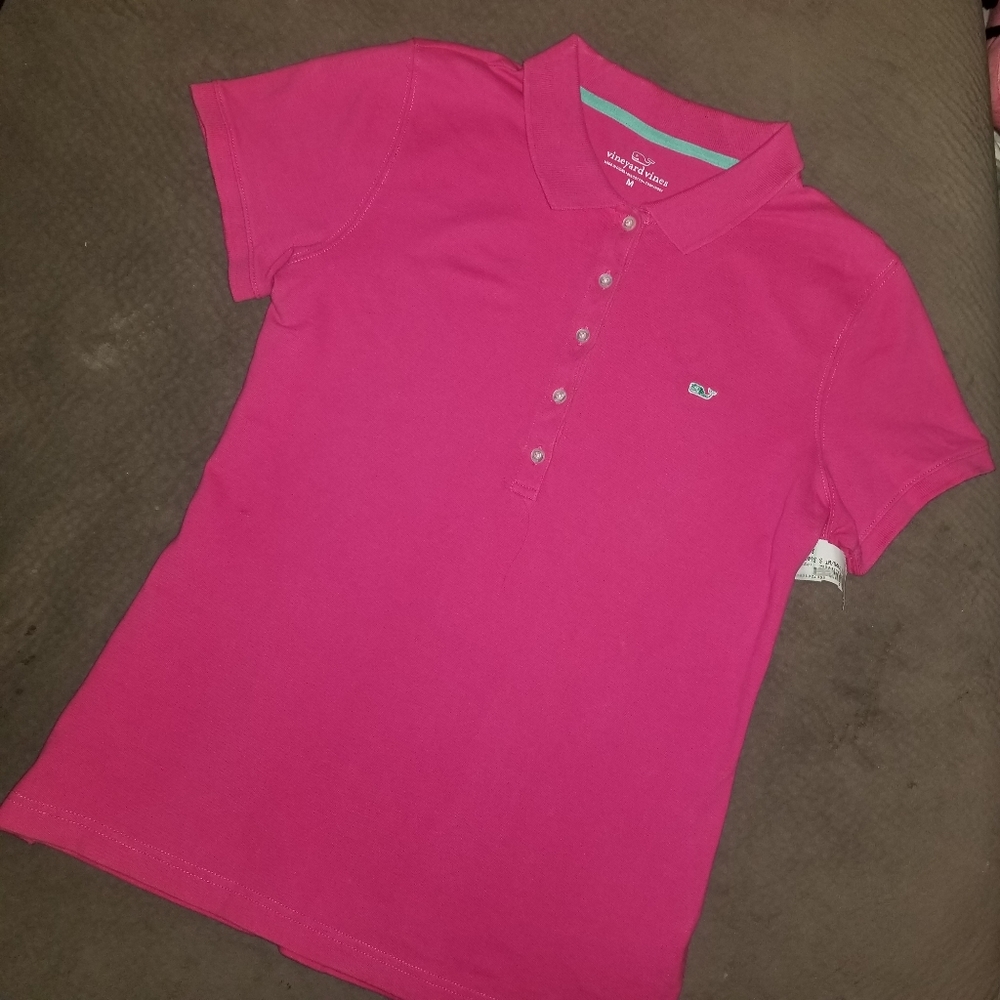 Vineyard vines pink polo shirt, Medium